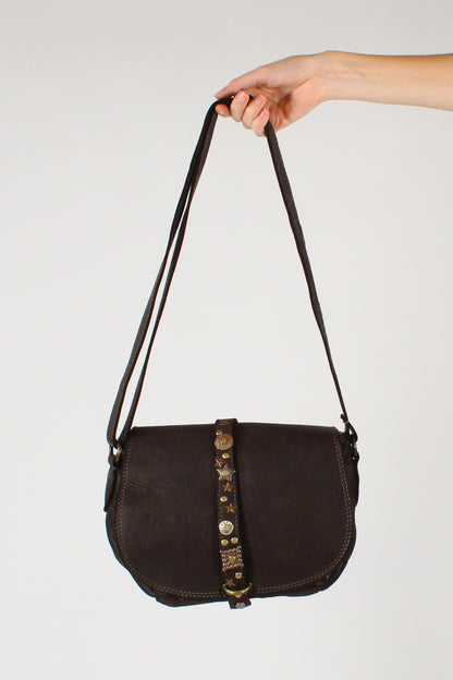 Borsa a Patta in Pelle con Borchie a Stella