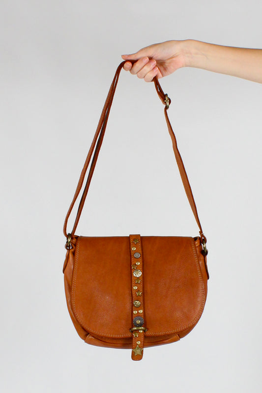 Borsa a Patta in Pelle con Borchie a Stella