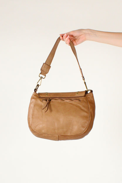 Leather Shoulder Bag with Studs