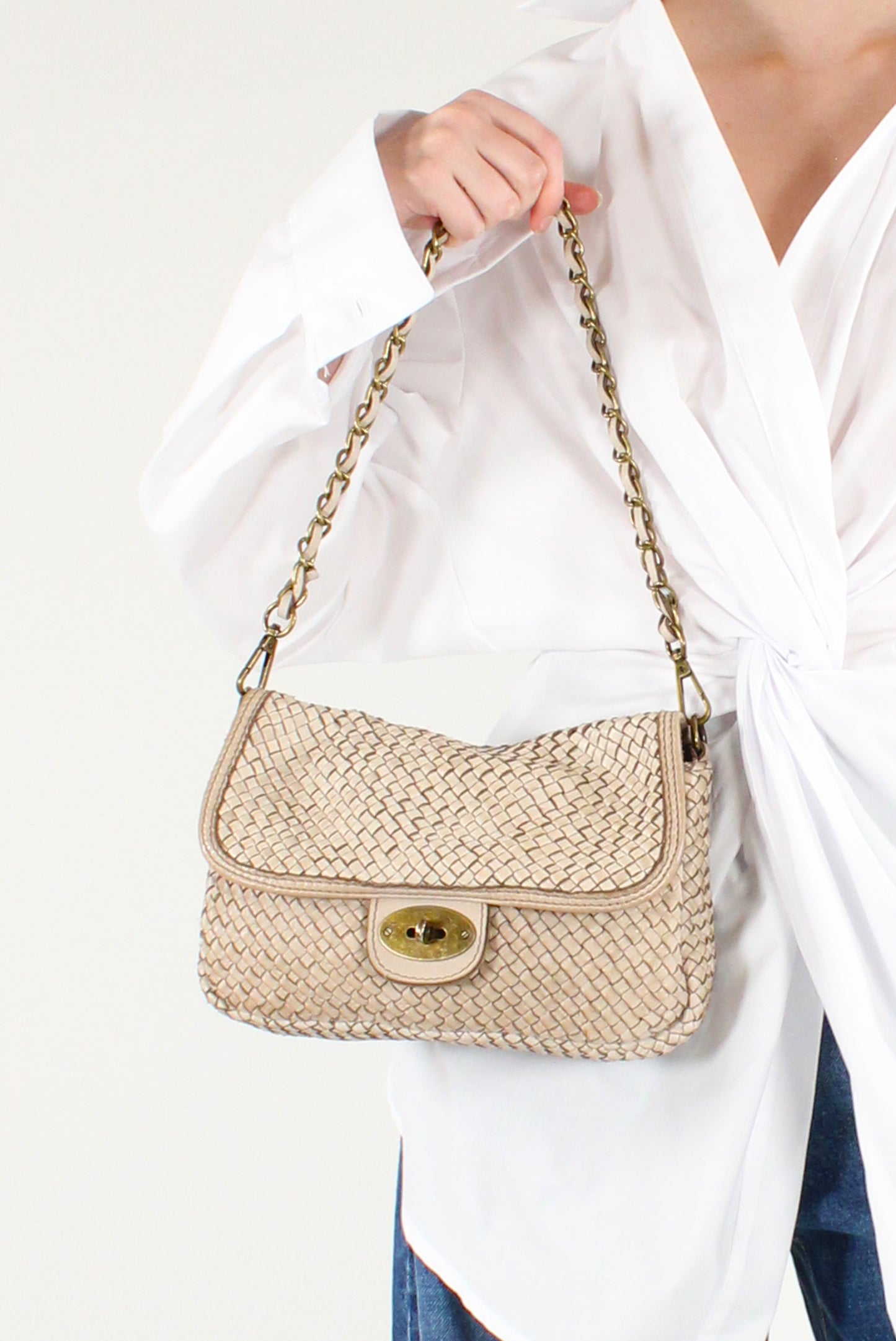 Borsetta in Pelle Intrecciata