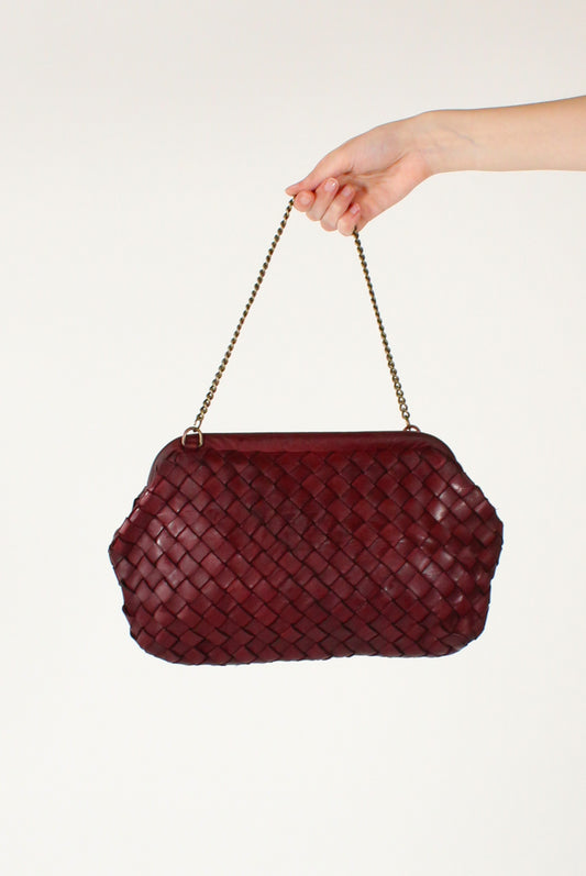 Woven Leather Clutch Bag