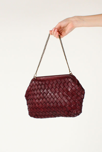 Borsa Clutch in Pelle Intrecciata