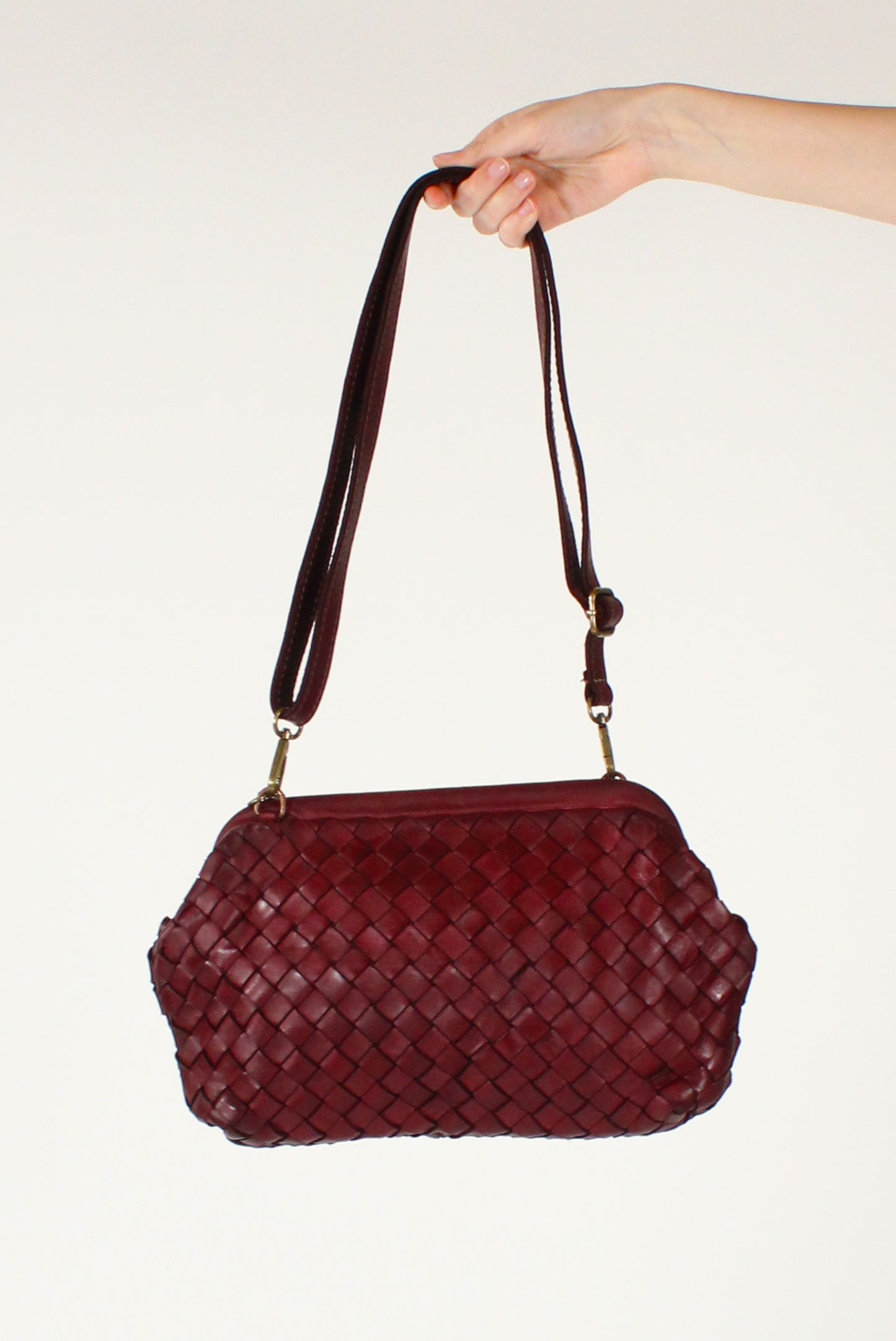 Borsa Clutch in Pelle Intrecciata