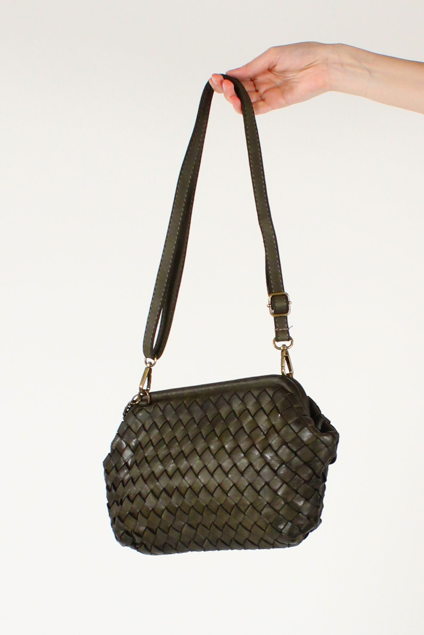Borsa Clutch in Pelle Intrecciata