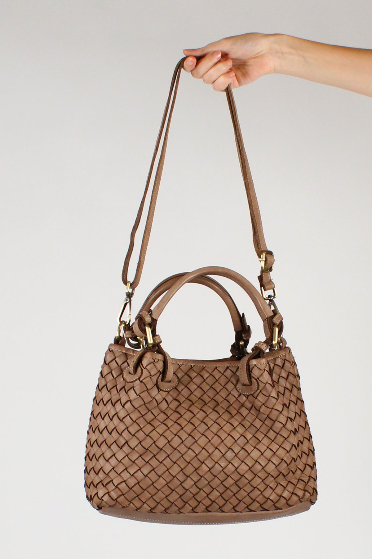 Borsa in Pelle Intrecciata