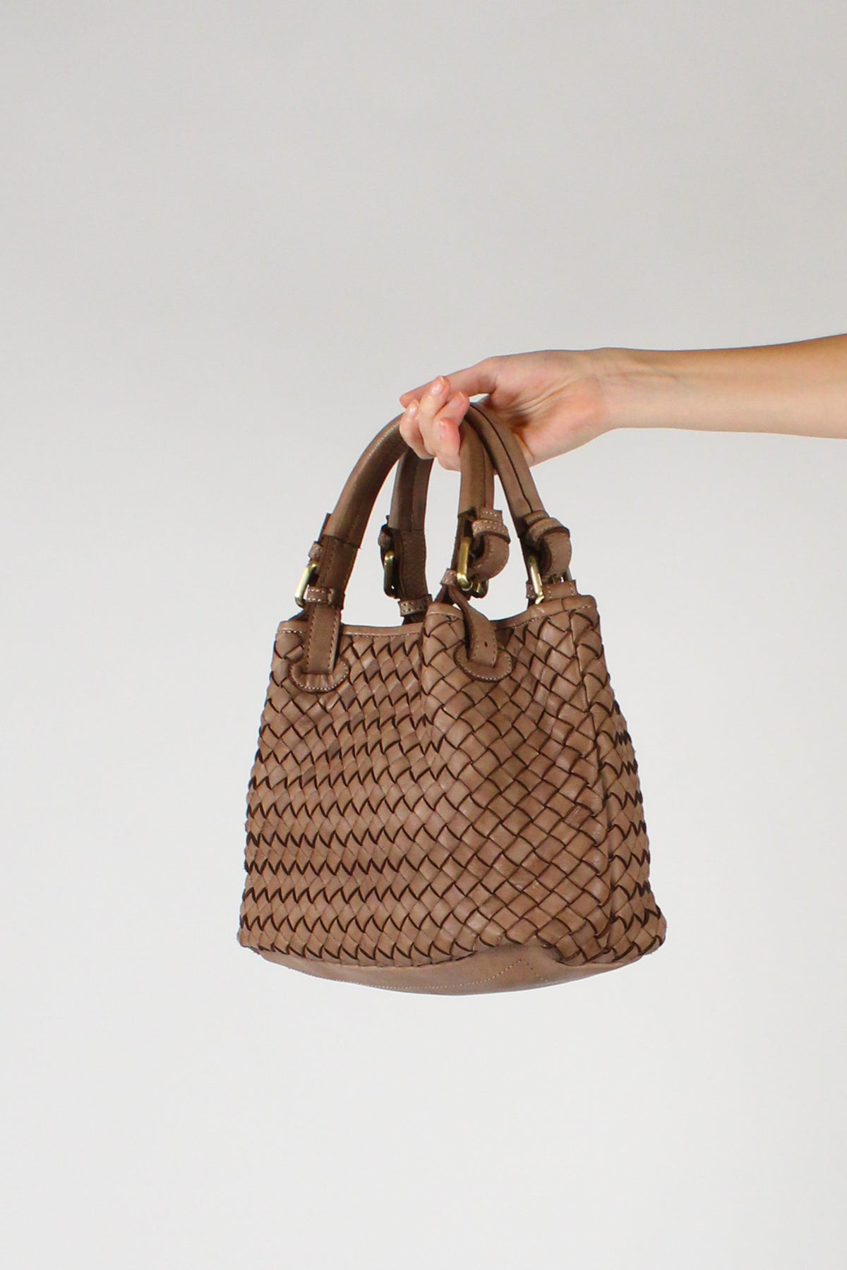 Borsa in Pelle Intrecciata