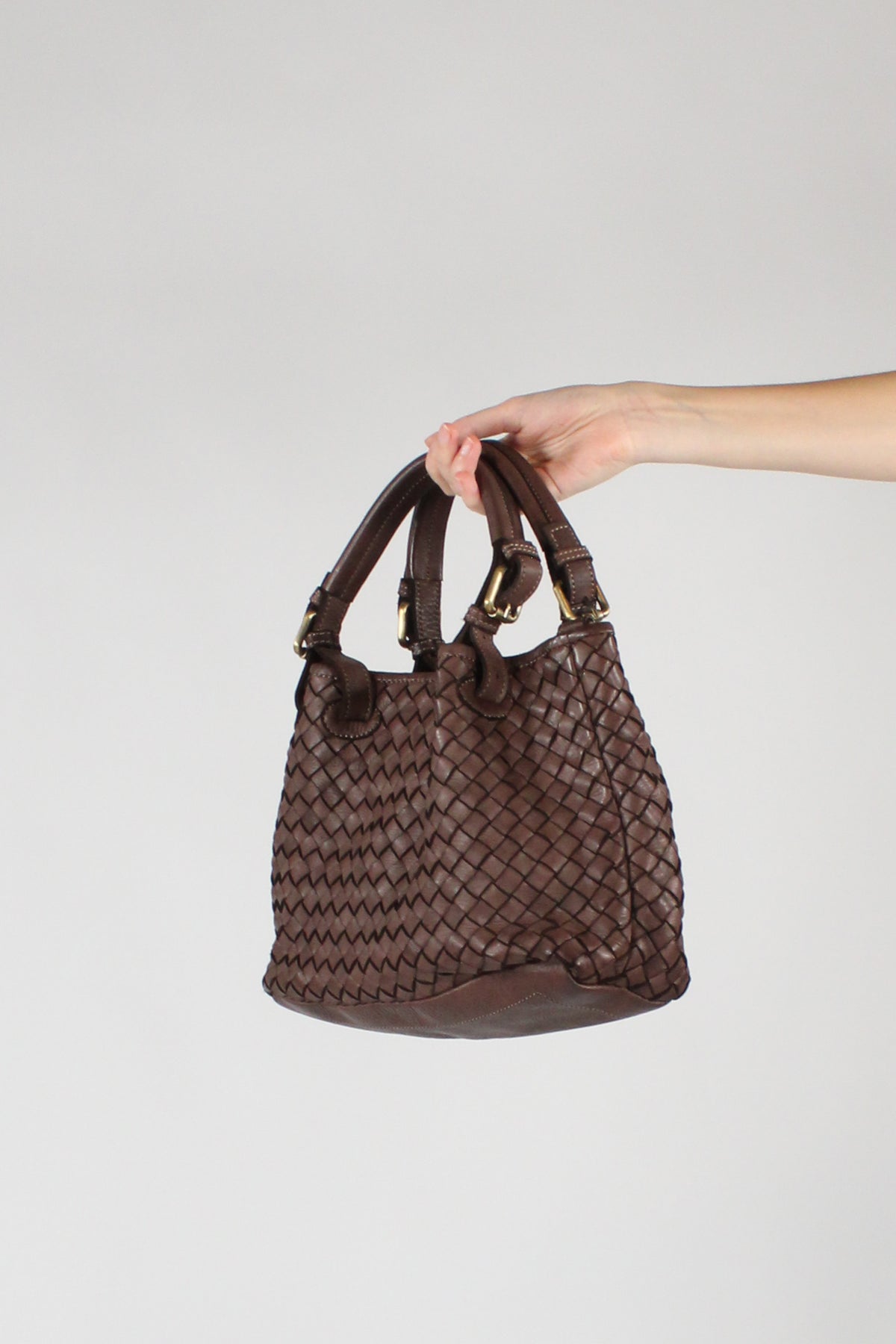 Borsa in Pelle Intrecciata
