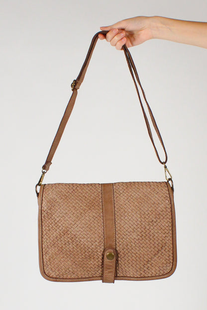 Borsa a Patta in Pelle Intrecciata