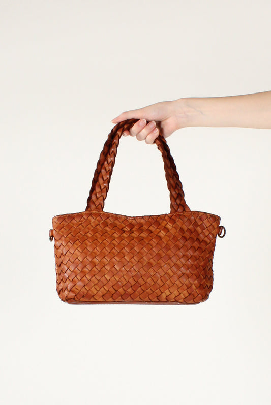 Borsa Rettangolare in Pelle Intrecciata