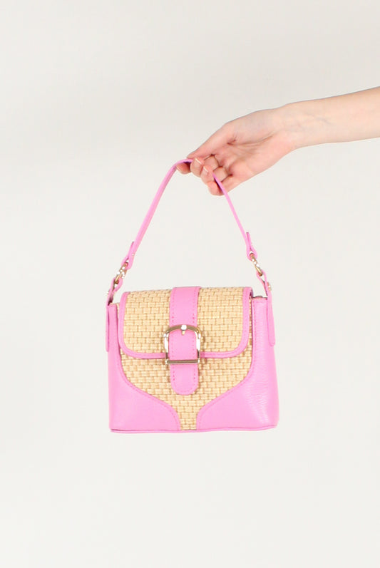 Borsetta in Rafia e Pelle