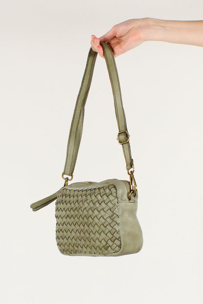 Borsa Rettangolare in Pelle Intrecciata Davanti
