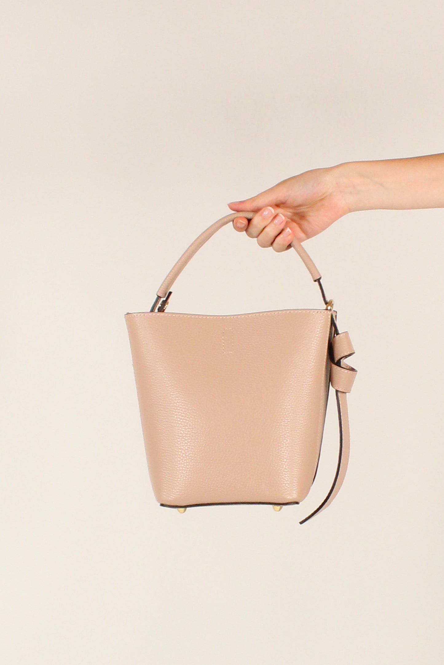 Pebbled Leather Bucket Bag