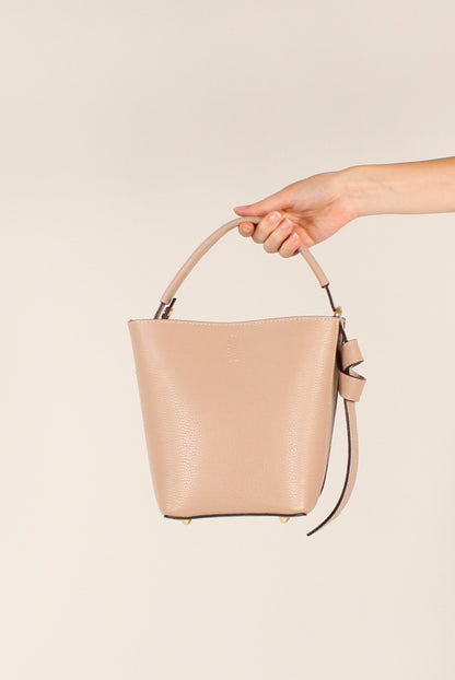 Pebbled Leather Bucket Bag
