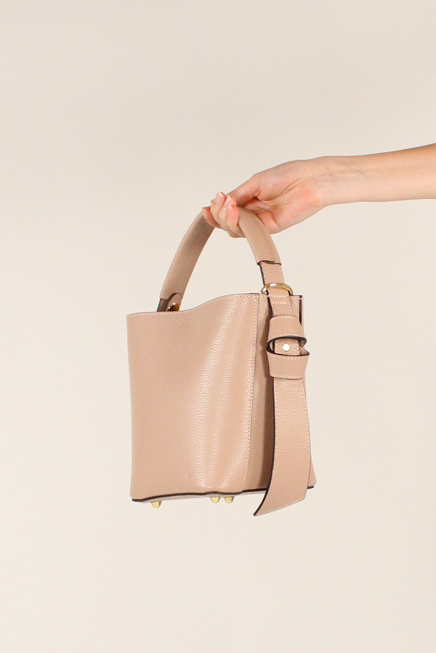 Pebbled Leather Bucket Bag