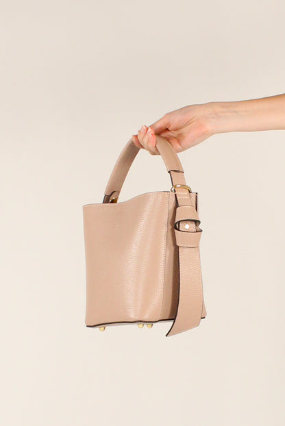 Pebbled Leather Bucket Bag