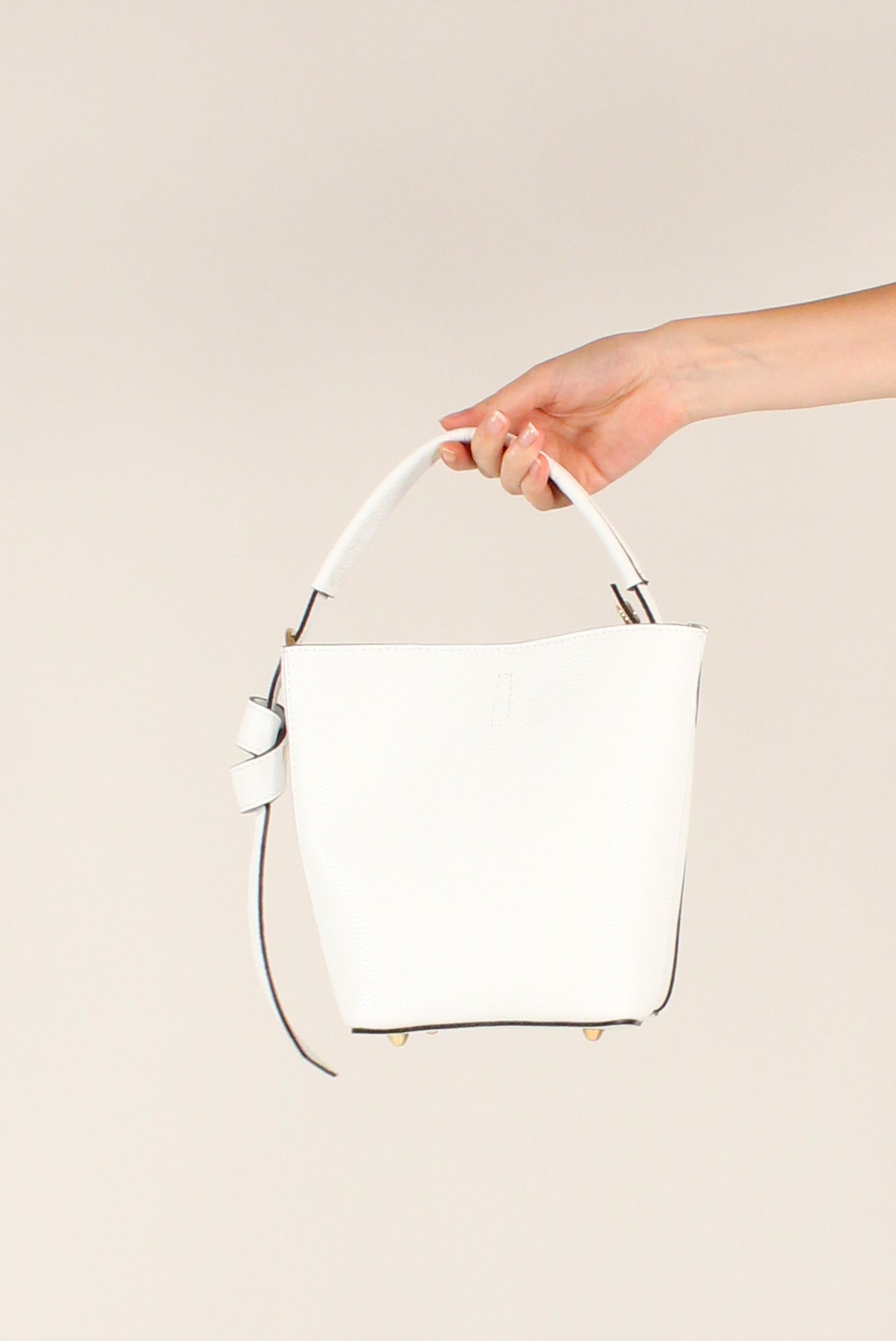 Pebbled Leather Bucket Bag