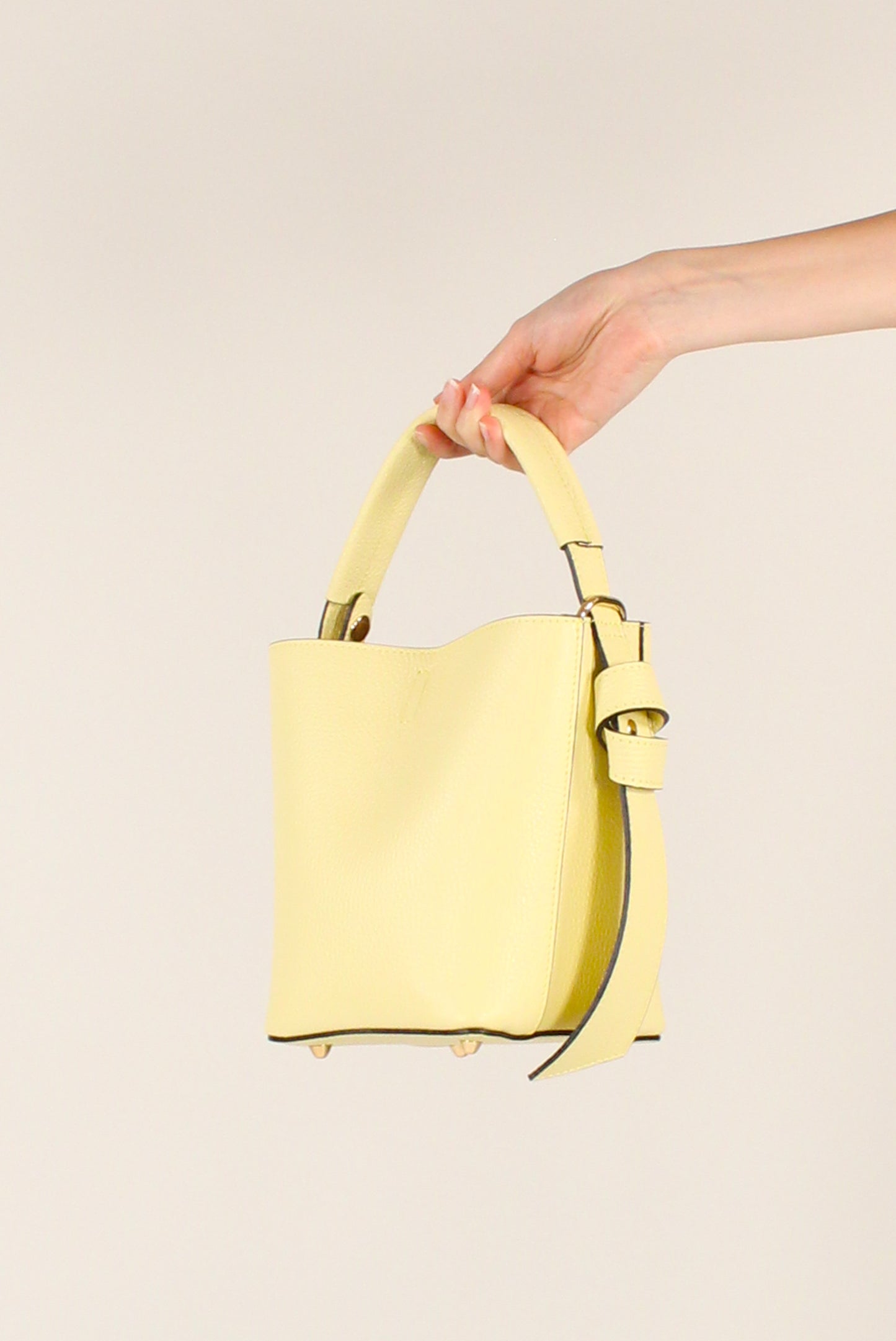Pebbled Leather Bucket Bag