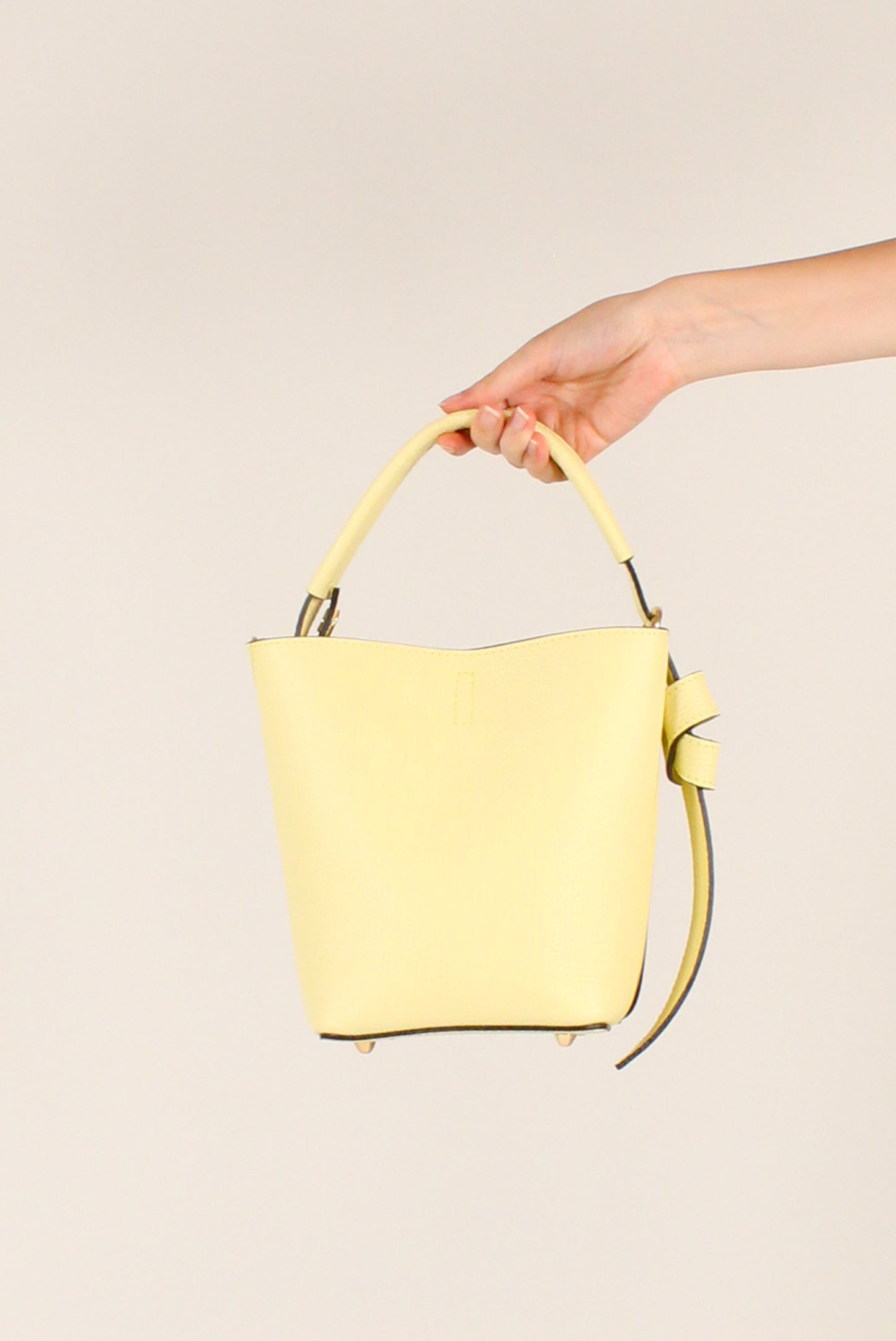 Pebbled Leather Bucket Bag