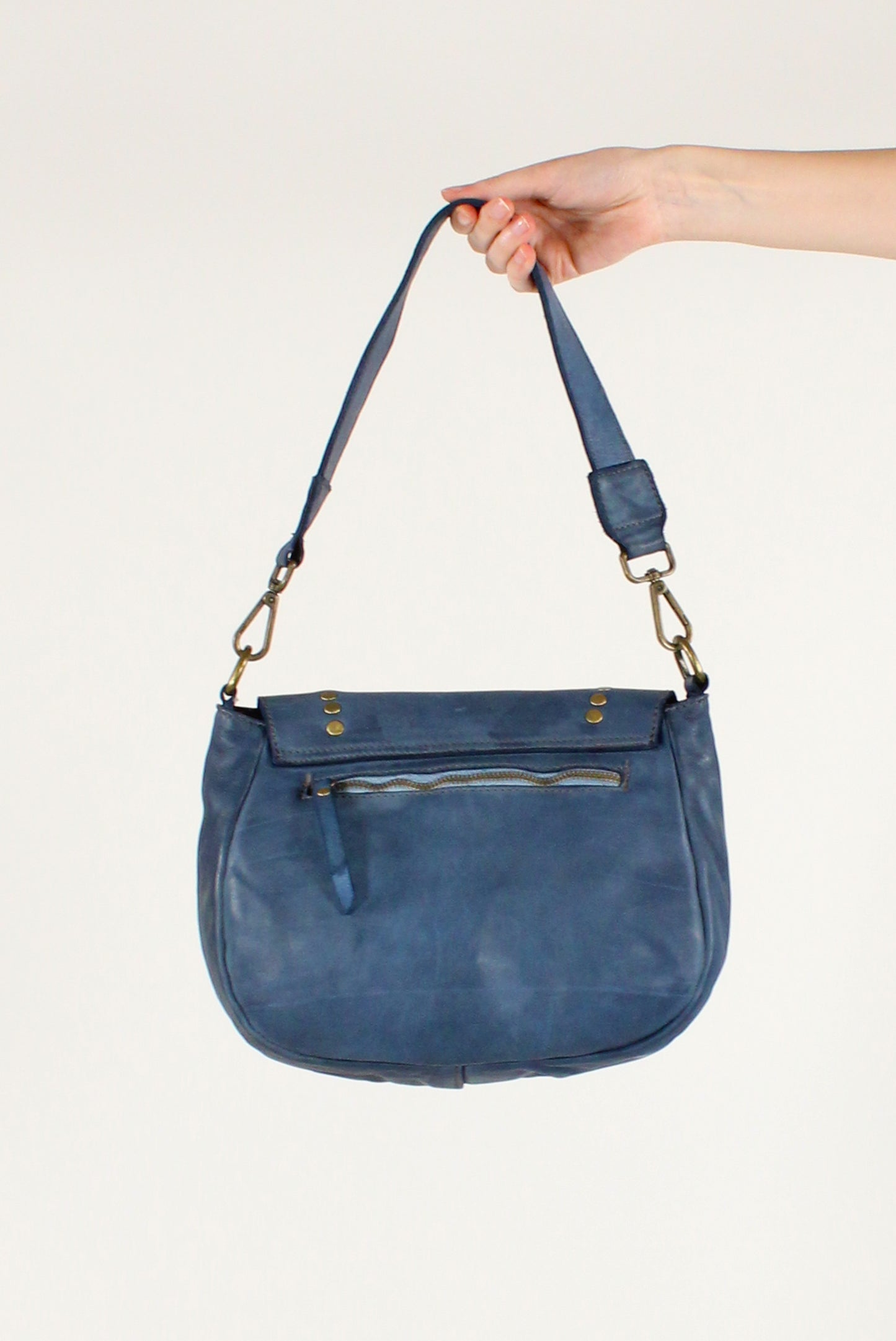 Leather Shoulder Bag with Studs