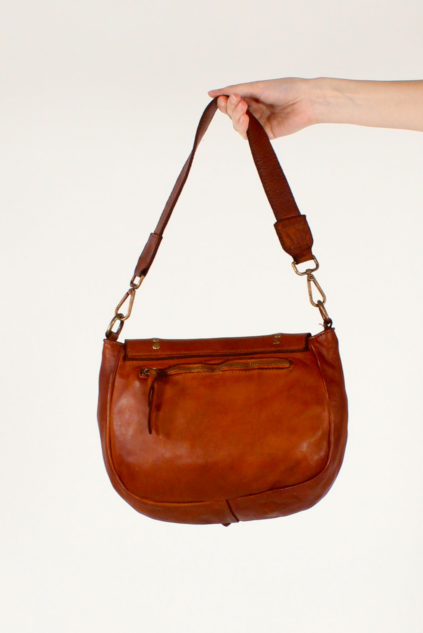 Leather Shoulder Bag with Studs