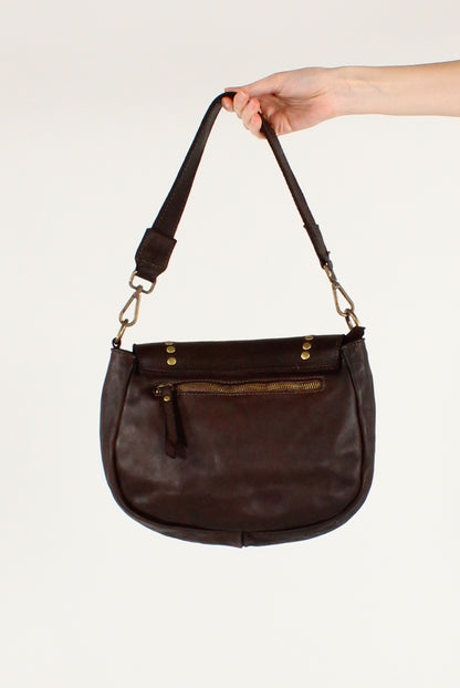 Leather Shoulder Bag with Studs