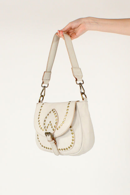 Leather Shoulder Bag with Studs
