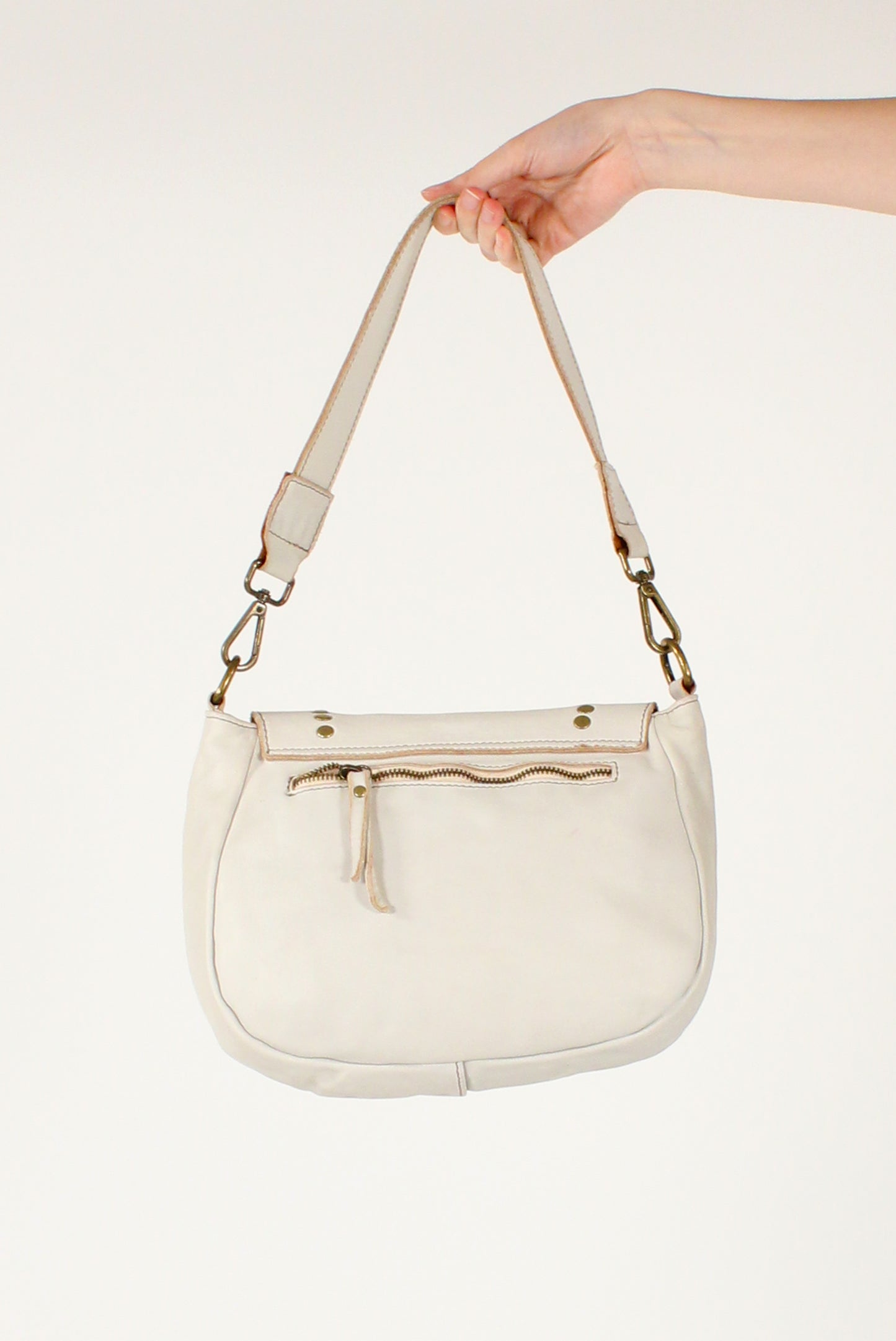 Leather Shoulder Bag with Studs