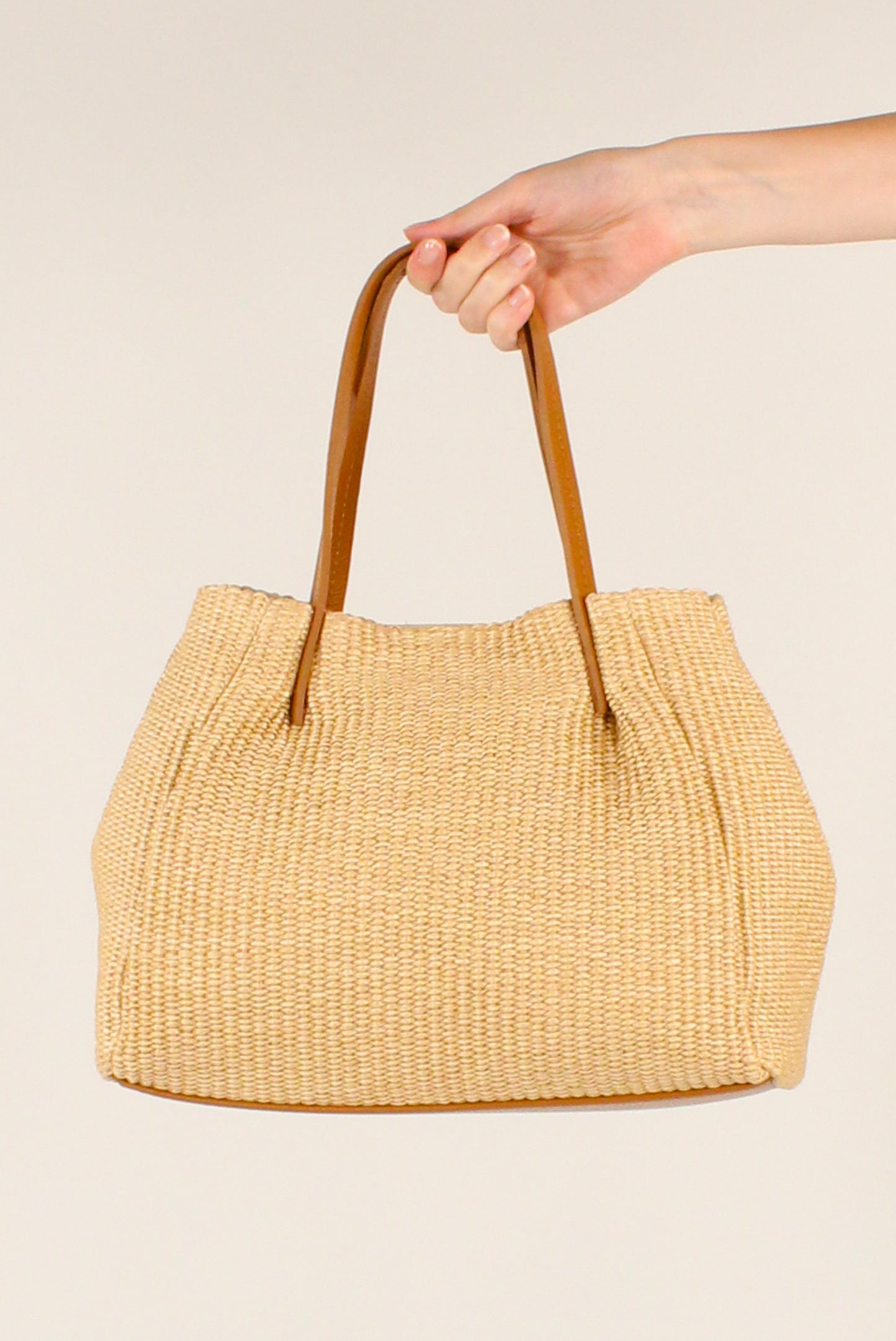 Borsa in Rafia e Pelle