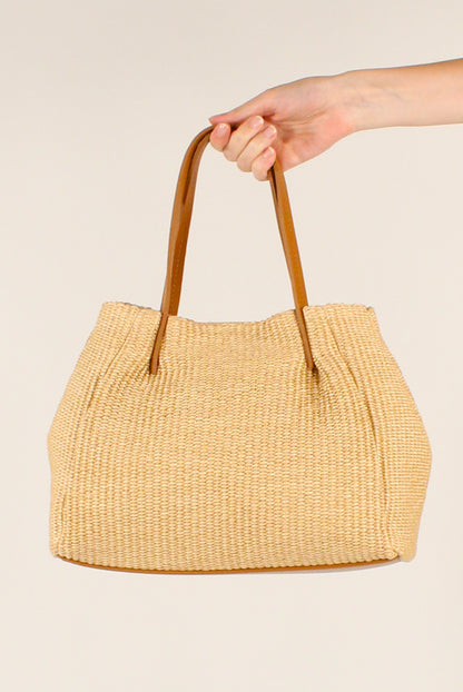 Borsa in Rafia e Pelle