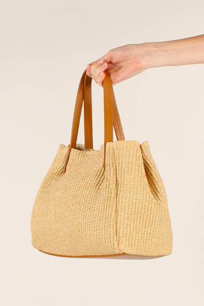 Borsa in Rafia e Pelle
