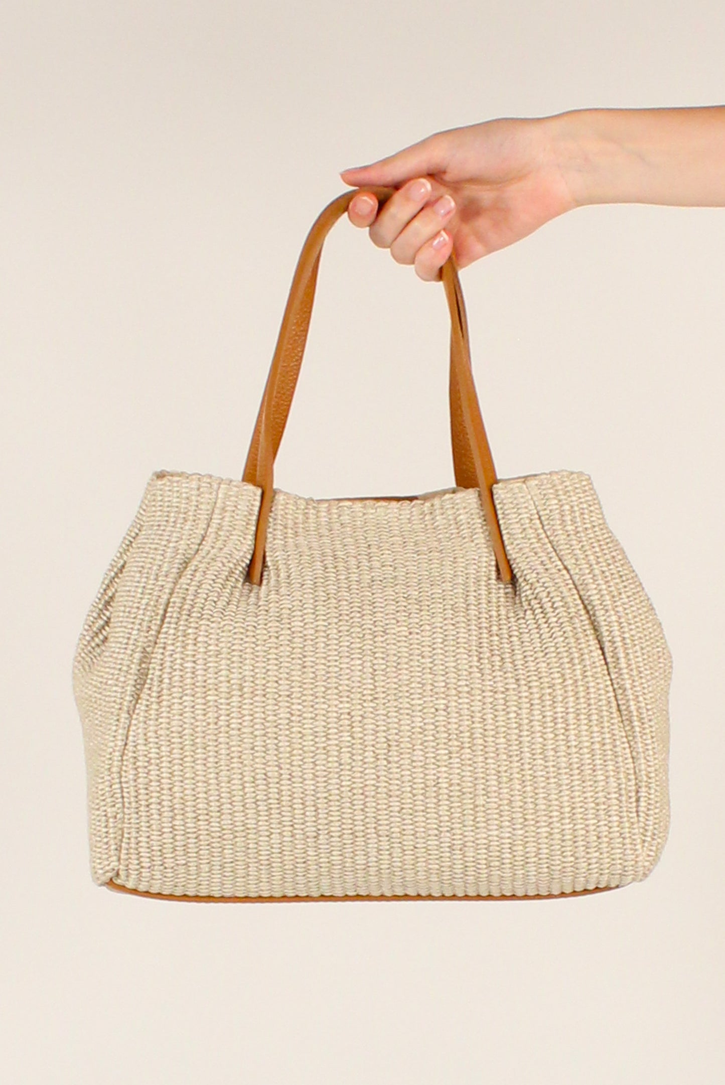 Borsa in Rafia e Pelle
