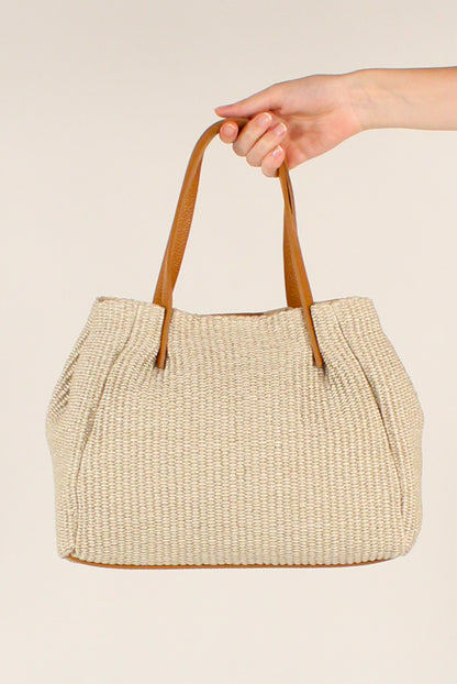 Borsa in Rafia e Pelle