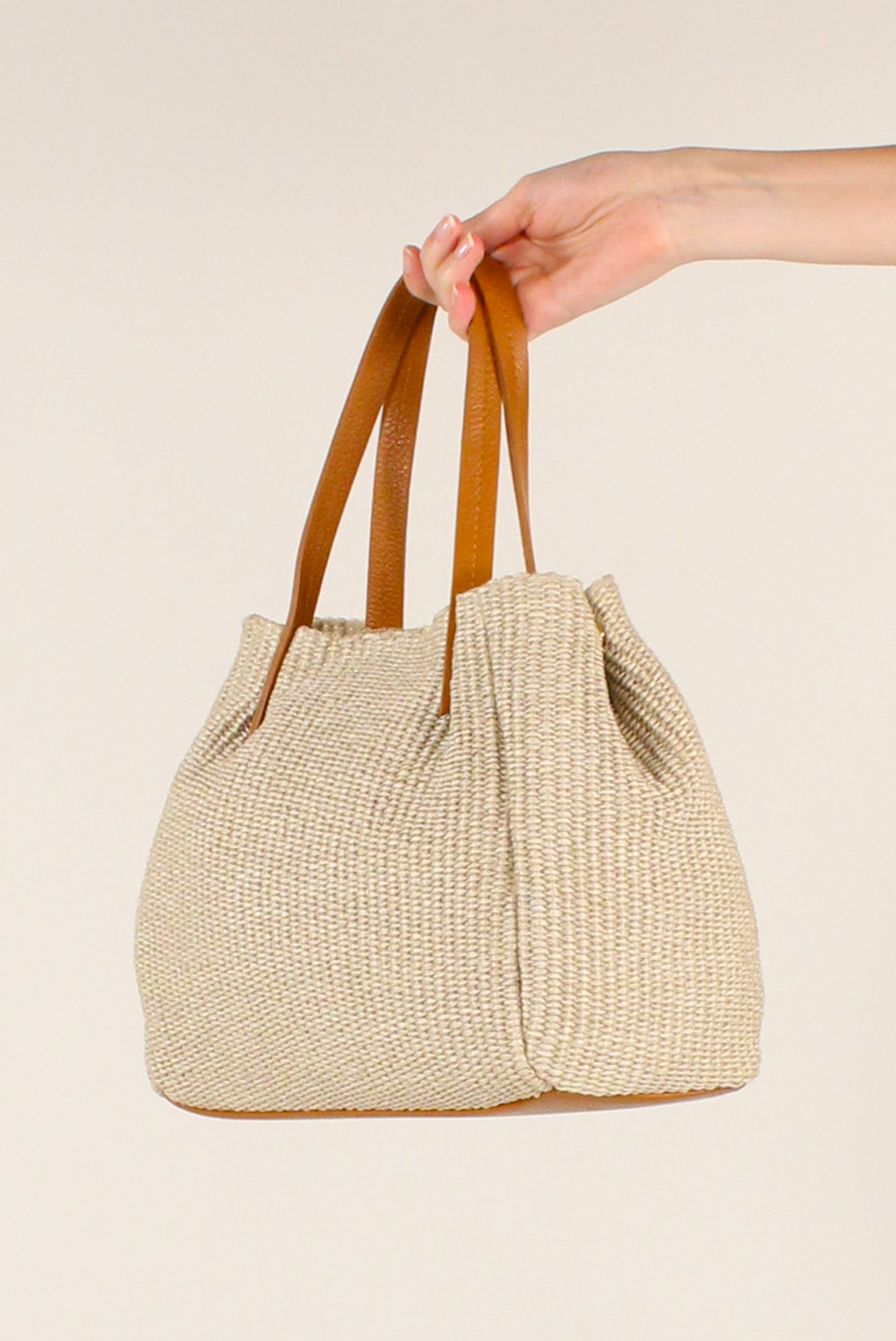 Borsa in Rafia e Pelle