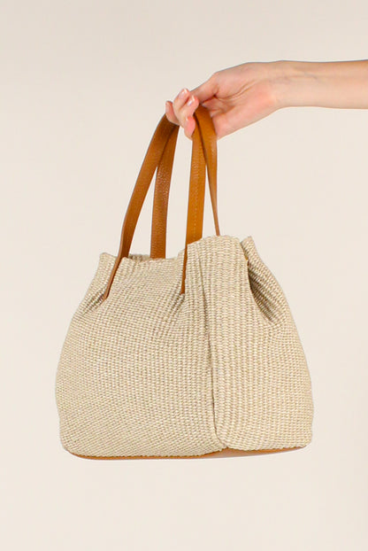 Borsa in Rafia e Pelle
