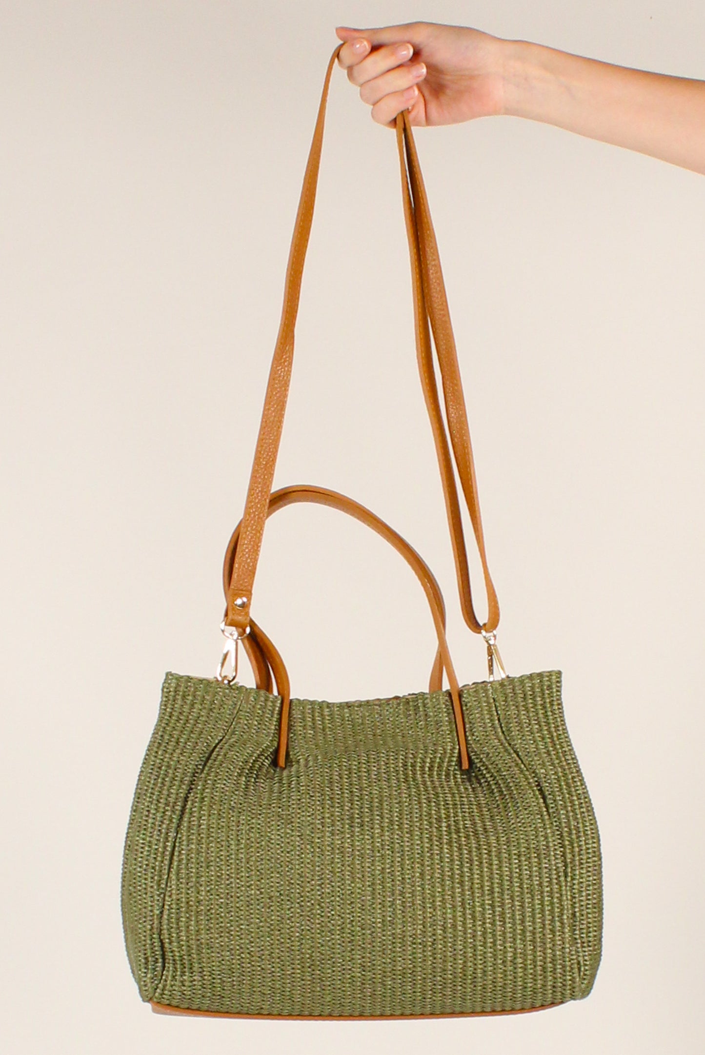 Borsa in Rafia e Pelle