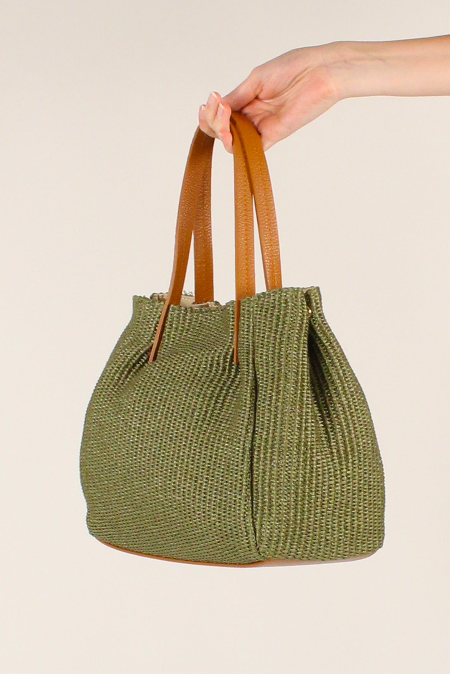 Borsa in Rafia e Pelle