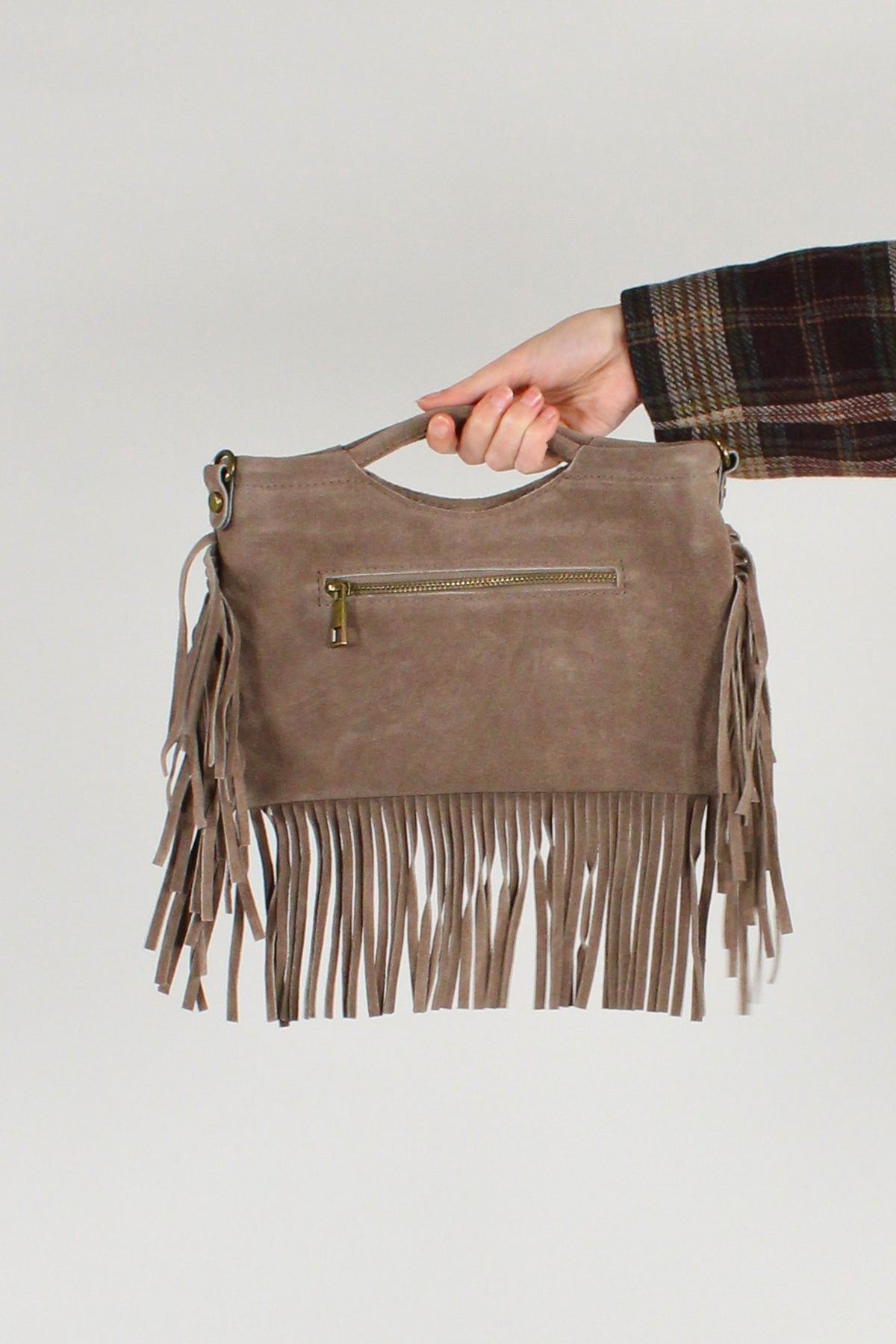 Suede Fringe Handbag