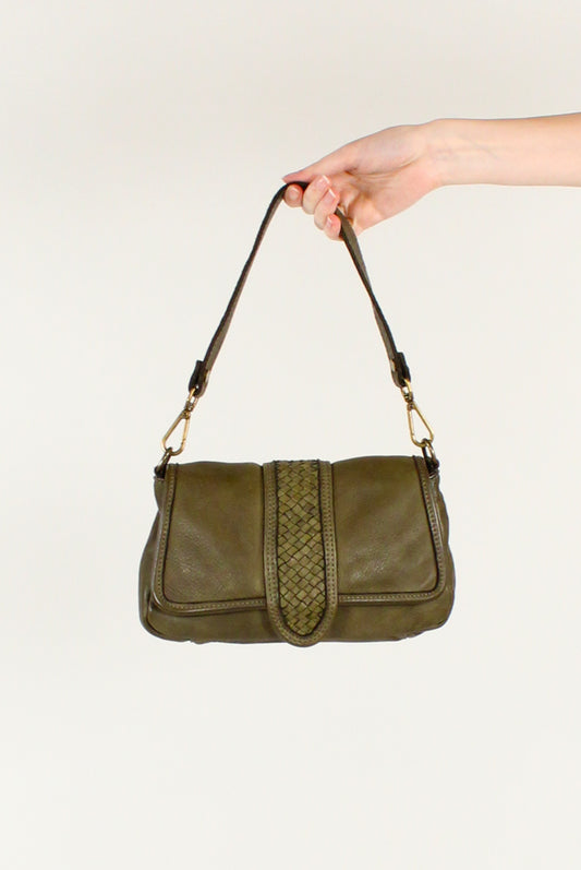 Borsa in Pelle con Patta Intrecciata