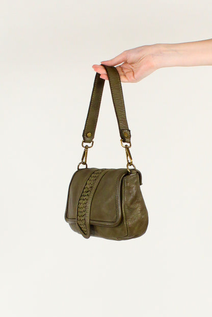 Borsa in Pelle con Patta Intrecciata