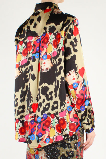 Camicia Fantasia Animalier Maniche Lunghe