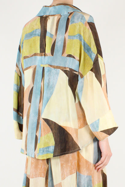 Camicia Fantasia Astratta in Viscosa