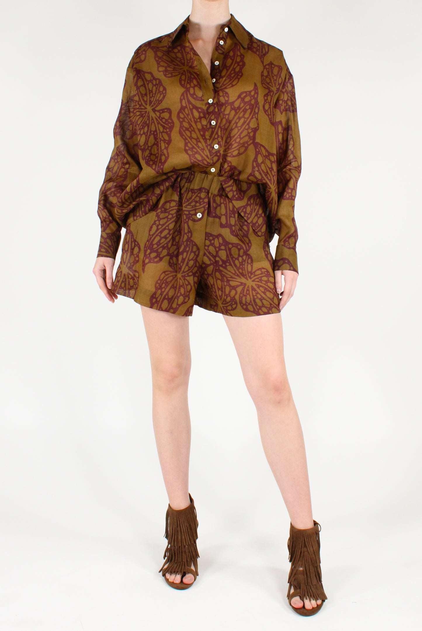 Shorts in Ramie Fantasia Astratta