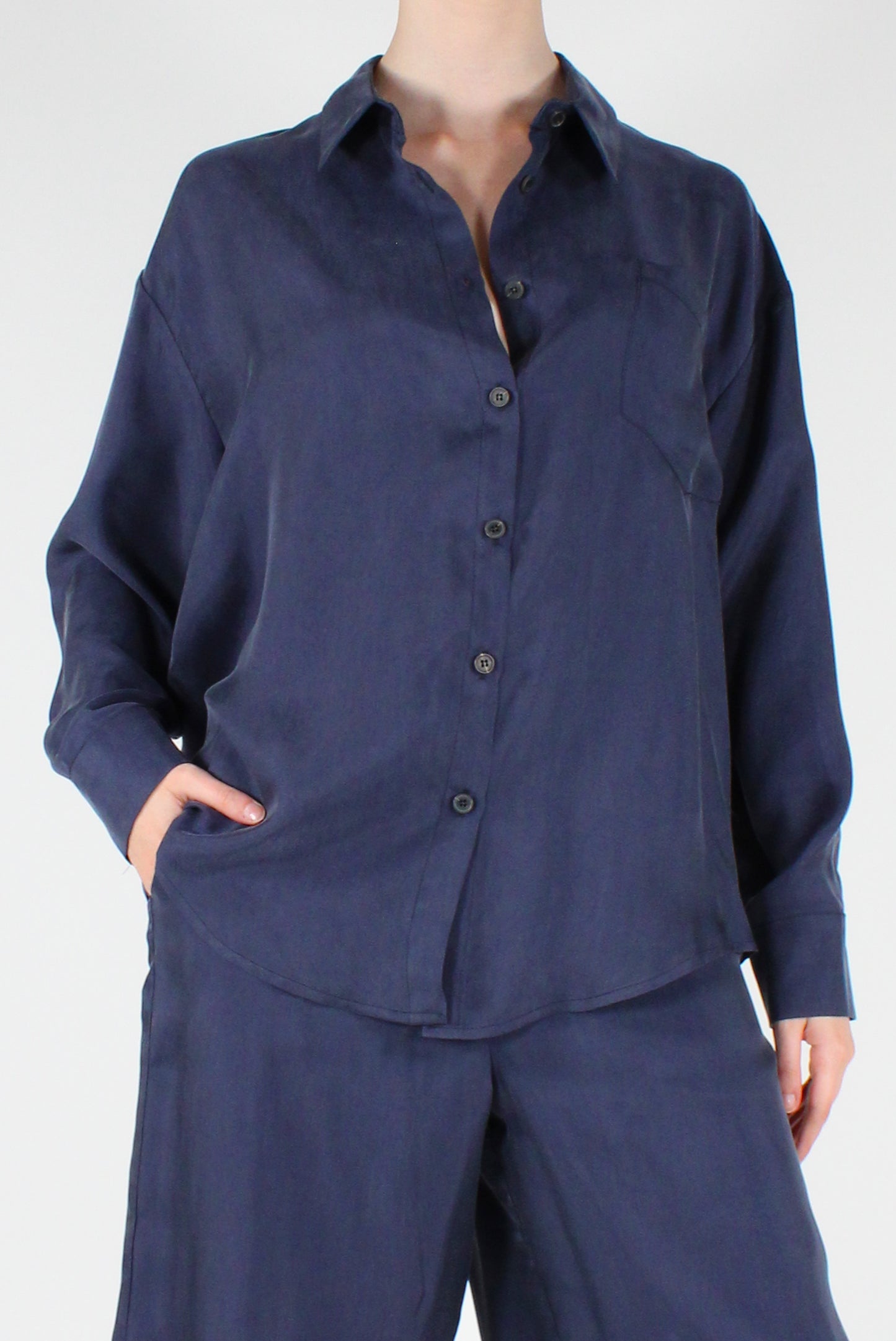 Camicia in Cupro con Tasca