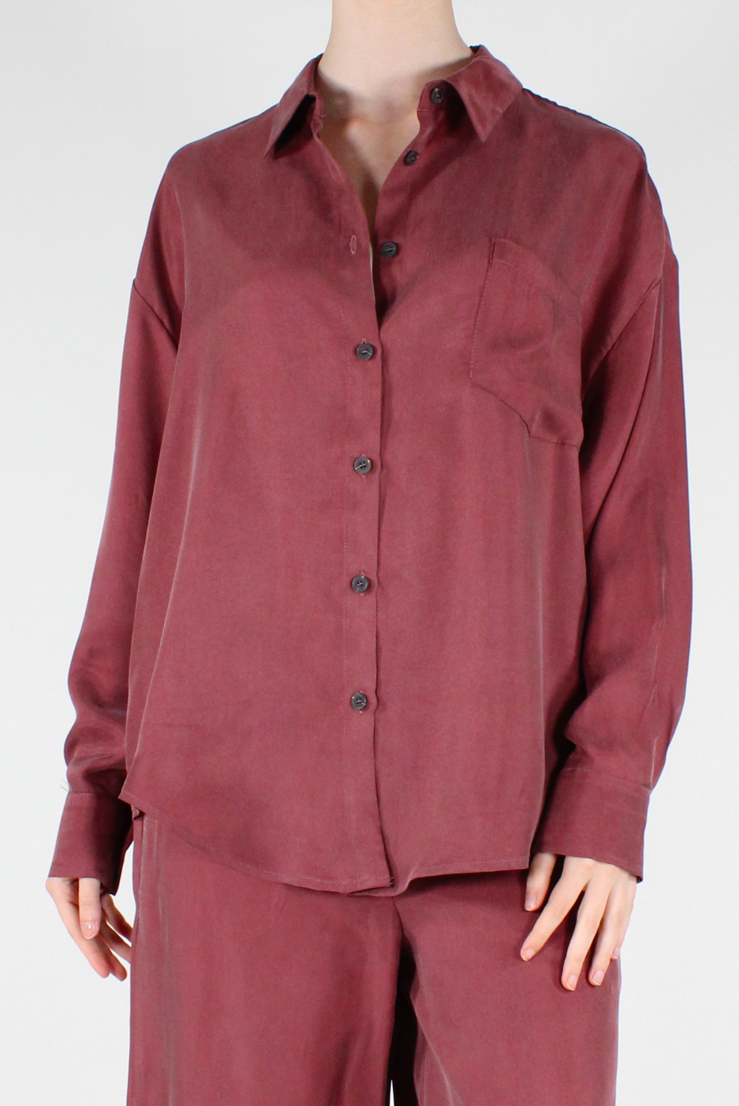 Camicia in Cupro con Tasca