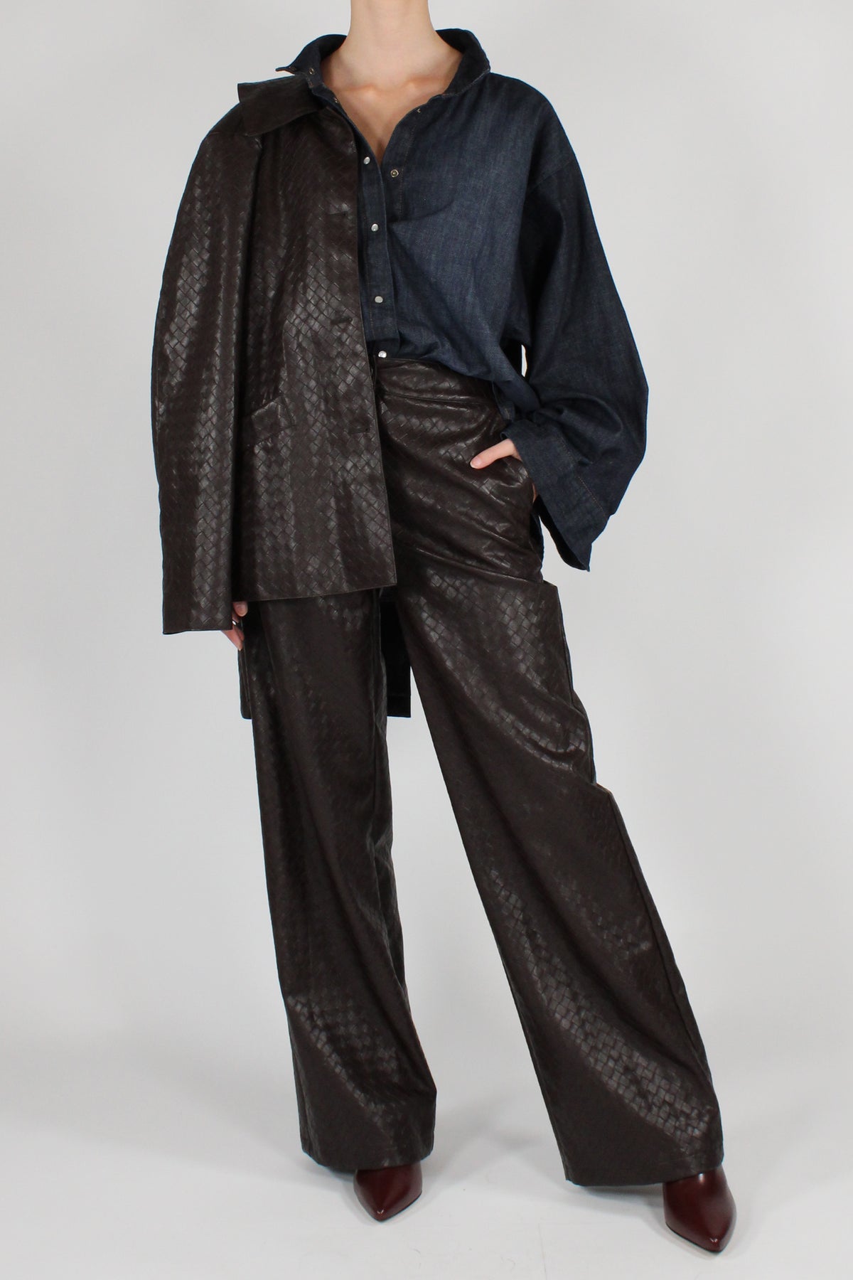 Camicia Ampia in Denim Lavaggio Scuro