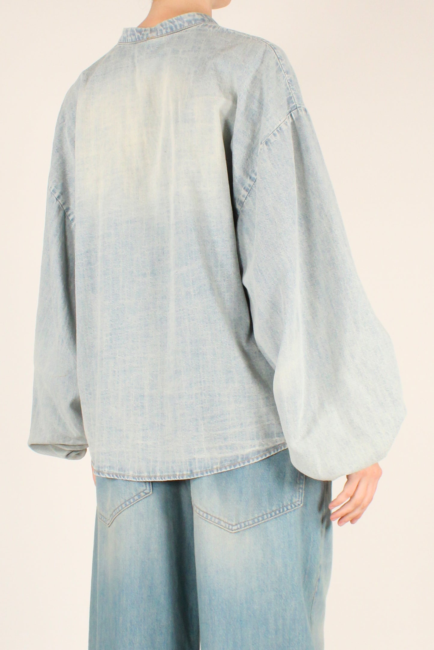 Camicia in Denim con Ricami