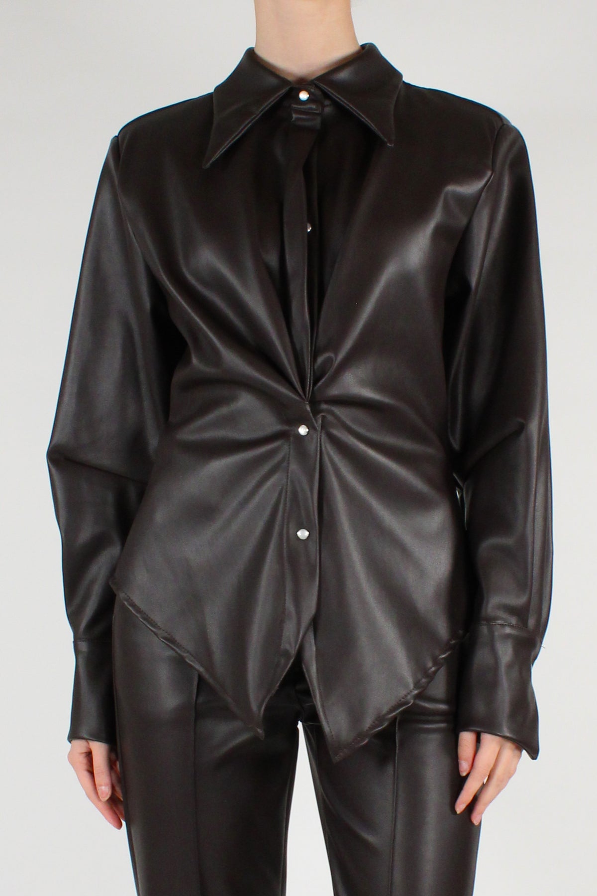 Camicia in Ecopelle Taglio a Pipistrello