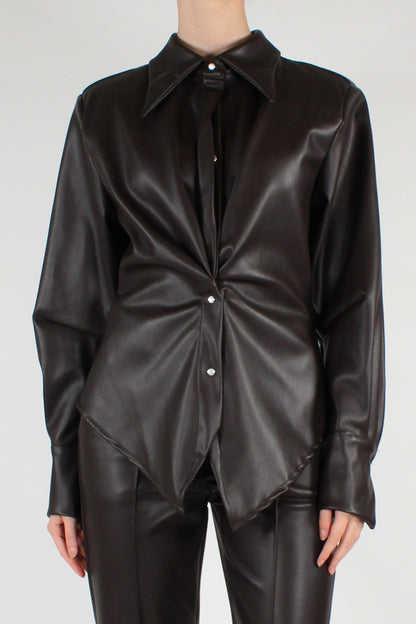 Camicia in Ecopelle Taglio a Pipistrello