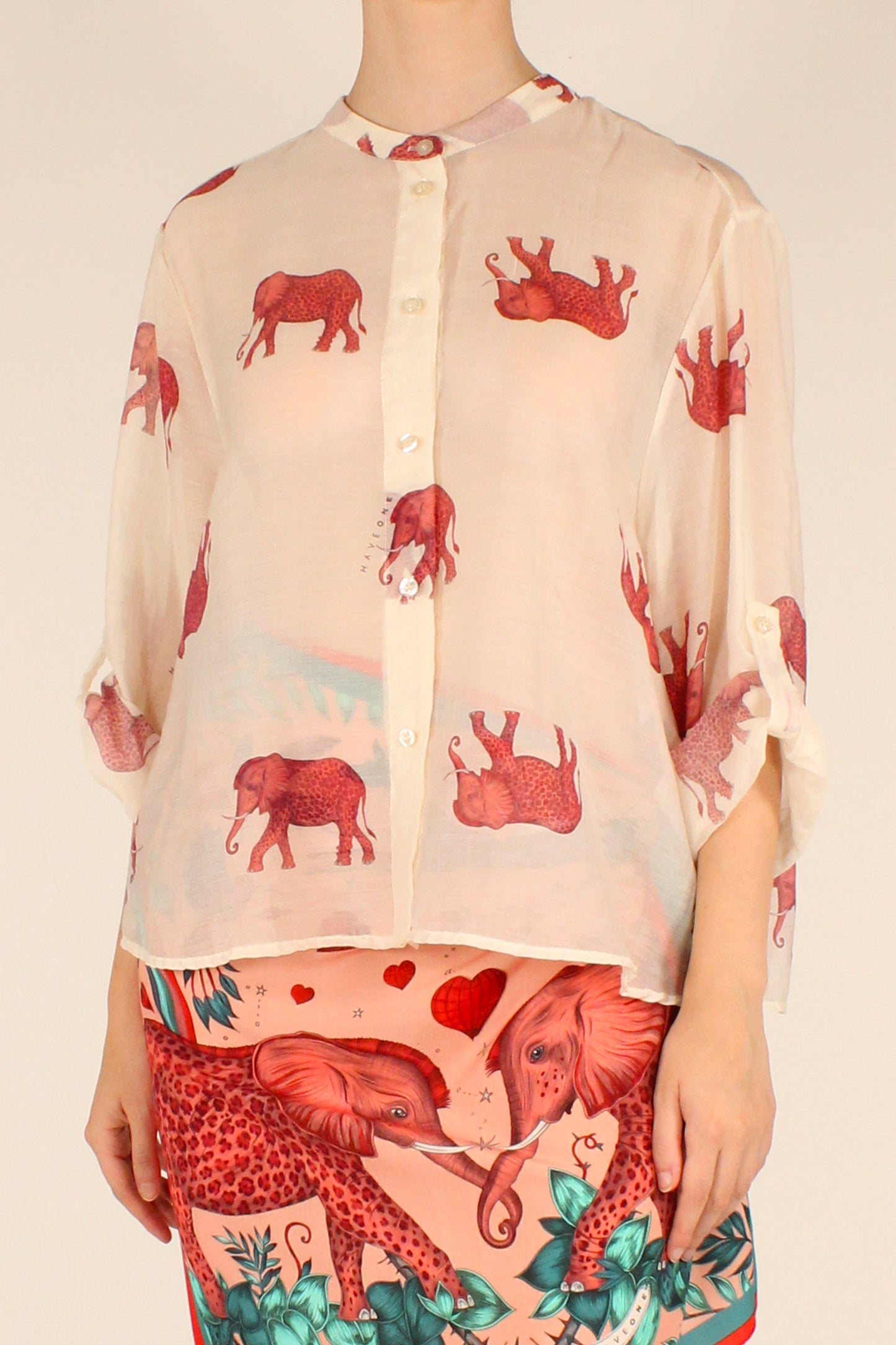 Camicia Stampa Elefanti Maculati