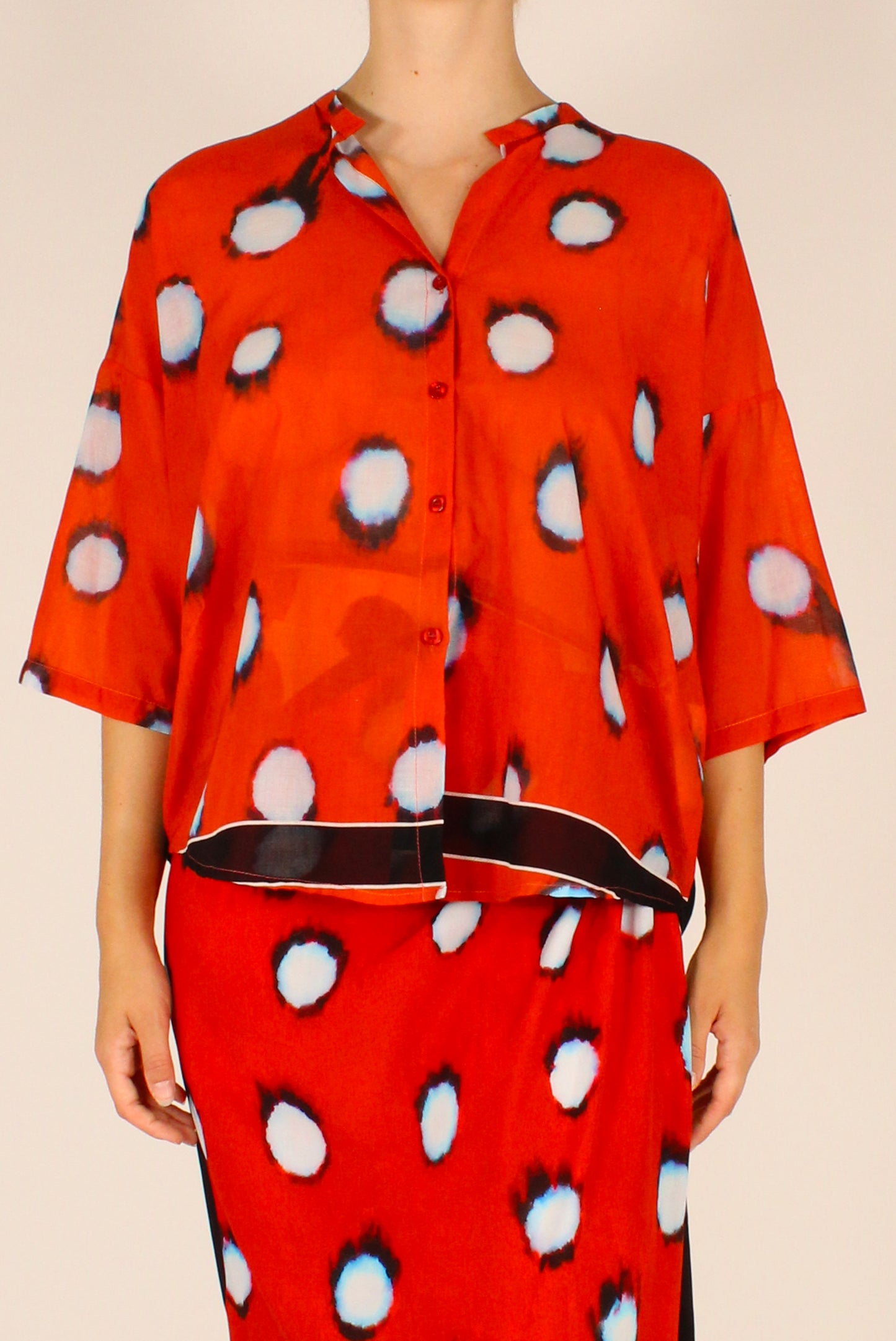 Camicia in Mussola Stampa Fantasia Maculata